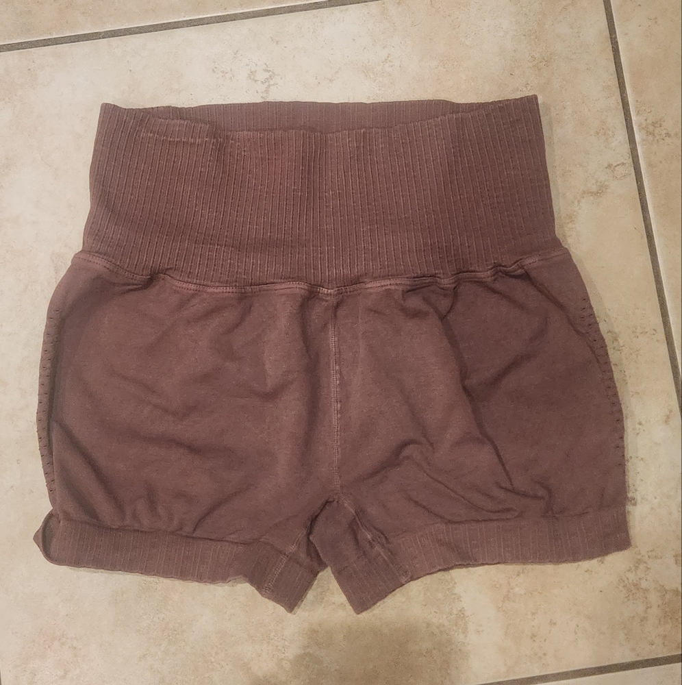 Free People High-Waisted Brown Shorts